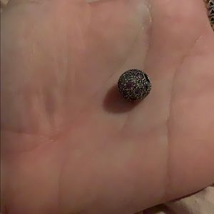Silver with purple stones pandora charm
